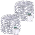 2 Pack 60 LED Christmas Fairy Lights Battery Operated with Timer, 20FT Waterproof Twinkle Lights Indoor Outdoor, String Lights for Bedroom, Wedding, DIY, Centerpiece, Christmas Decorations(Cool White)