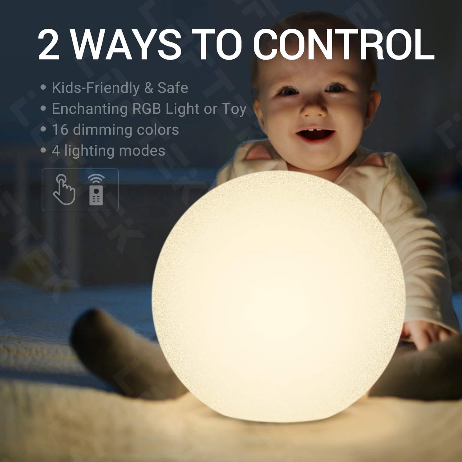 LOFTEK 16-inch Large Nursery Night Light Ball: 16 Colors Change Floating Light with Remote Control, Rechargeable and Waterproof Night Lights,for Home Decor Study Area, Living Room
