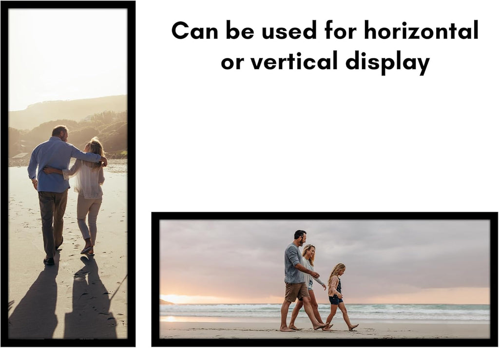 Americanflat 13x36 Picture Frame with Polished Plexiglass - Black Picture Frame - Wide Photo Frames Made of Engineered Wood for Vertical or Horizontal Wall Display - Epic Collection - Black