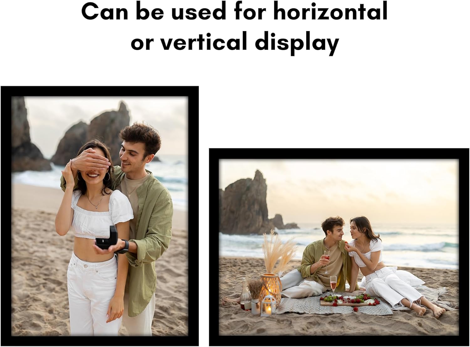 Americanflat 14x19 Picture Frame with Polished Plexiglass - Black Picture Frame - Wide Photo Frames Made of Engineered Wood for Vertical or Horizontal Wall Display - Epic Collection - Black