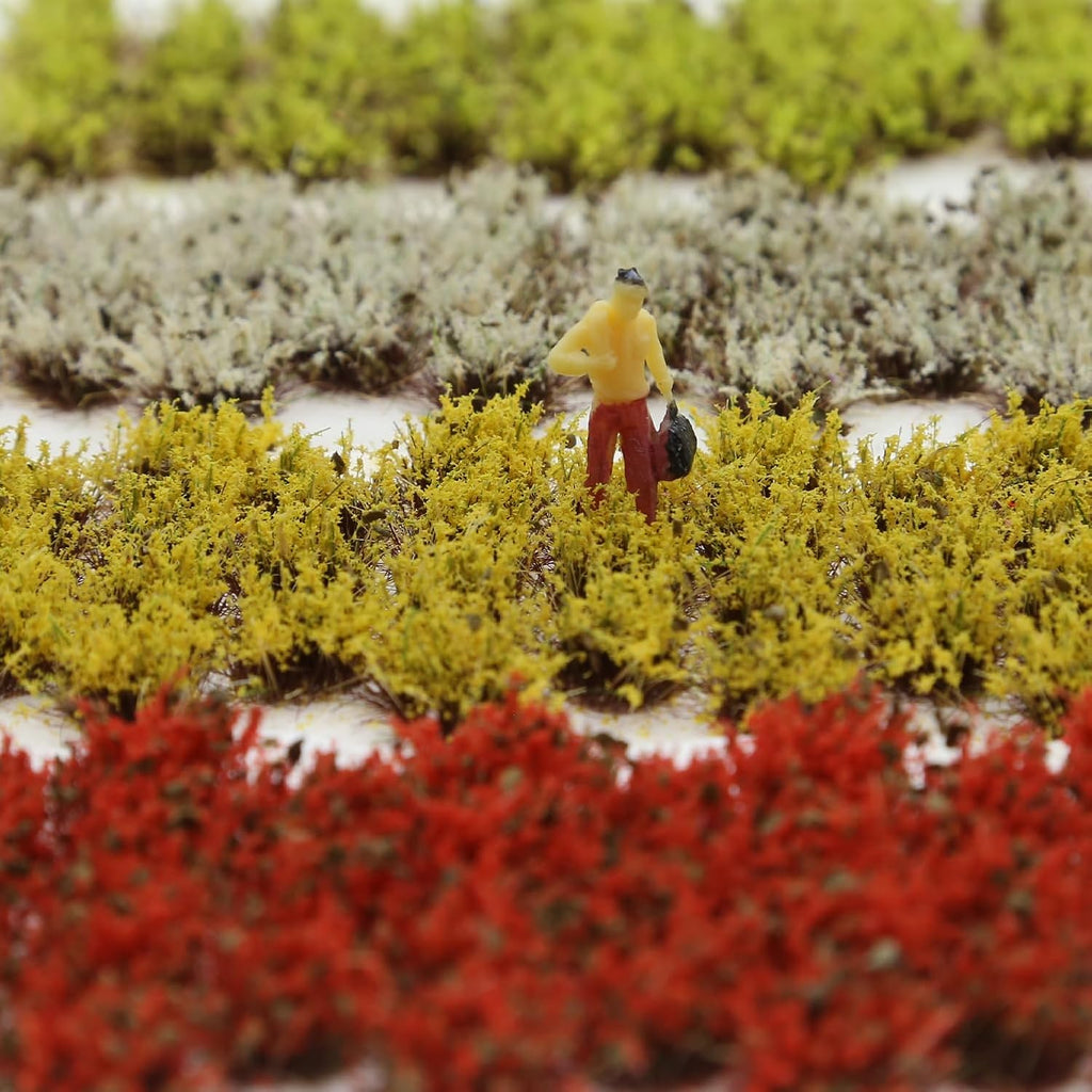 32-Piece 8mm Tall Diorama-Flowers-Grass Point Leaf Miniature-Clusters-Beige Gray Static-Grass for Model-Train-Scener Wargaming-Terrain ，Dioramas & DIY Crafts