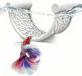 Marble Betta Fish Hammock - Floating Resting Platform for Bettas, Shrimp & Nano Fish - Elegant Aquarium Decor, Natural Stone Look Perch for Small Tanks