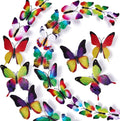 LiveGallery 72 PCS 6 Colors Removable 3D DIY Beautiful Butterfly Wall Decals Colorful Butterflies Art Decor Wall Stickers Murals for Kids Baby Boy Girls Bedroom Classroom Offices (Rainbow)