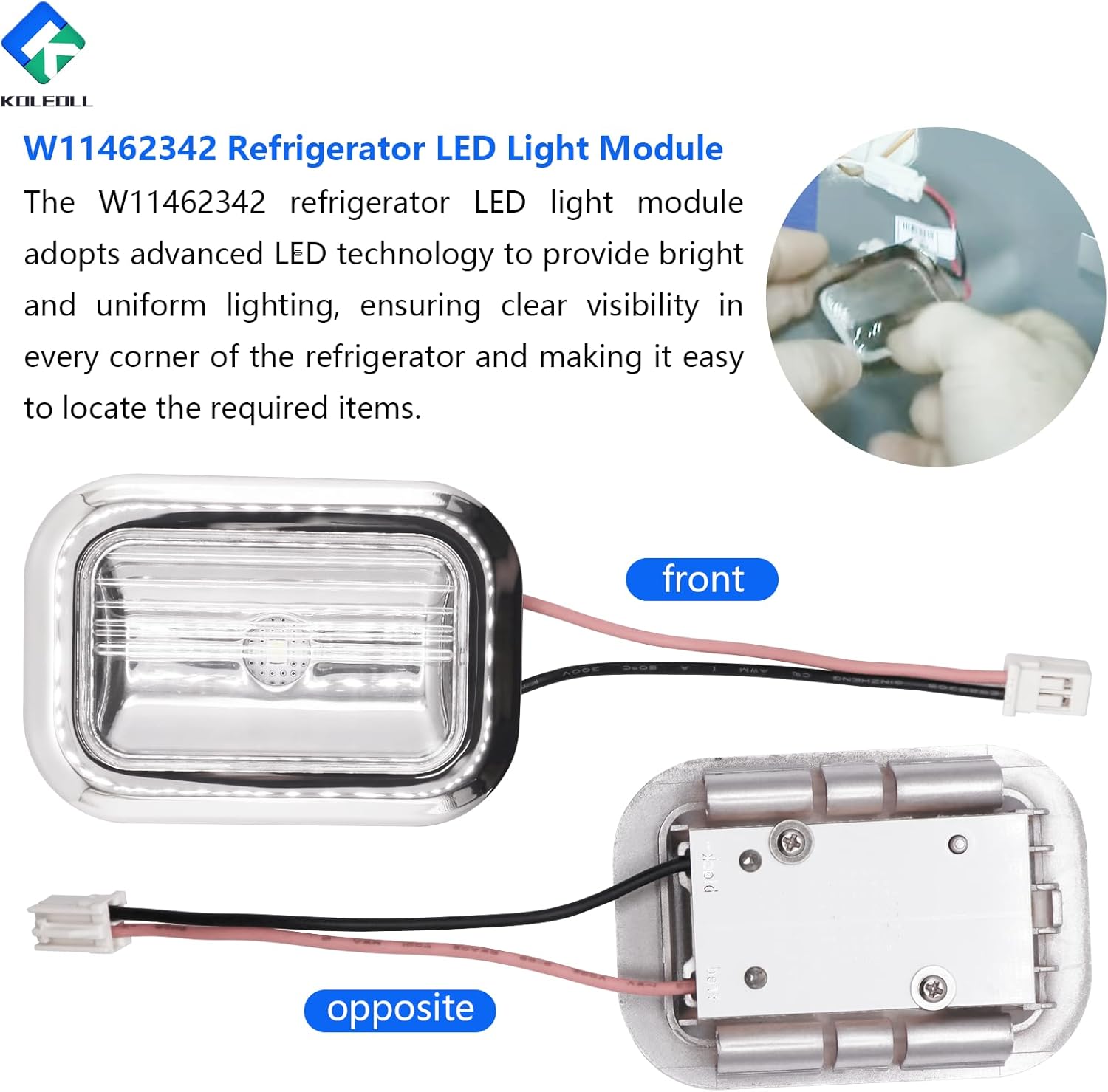 5 Pack W11462342 Refrigerator LED Light Module Compatible with Whirlpool Kitchenaid W10607479 W10843339 W10908166 4959065 AP6989197 PS16218086