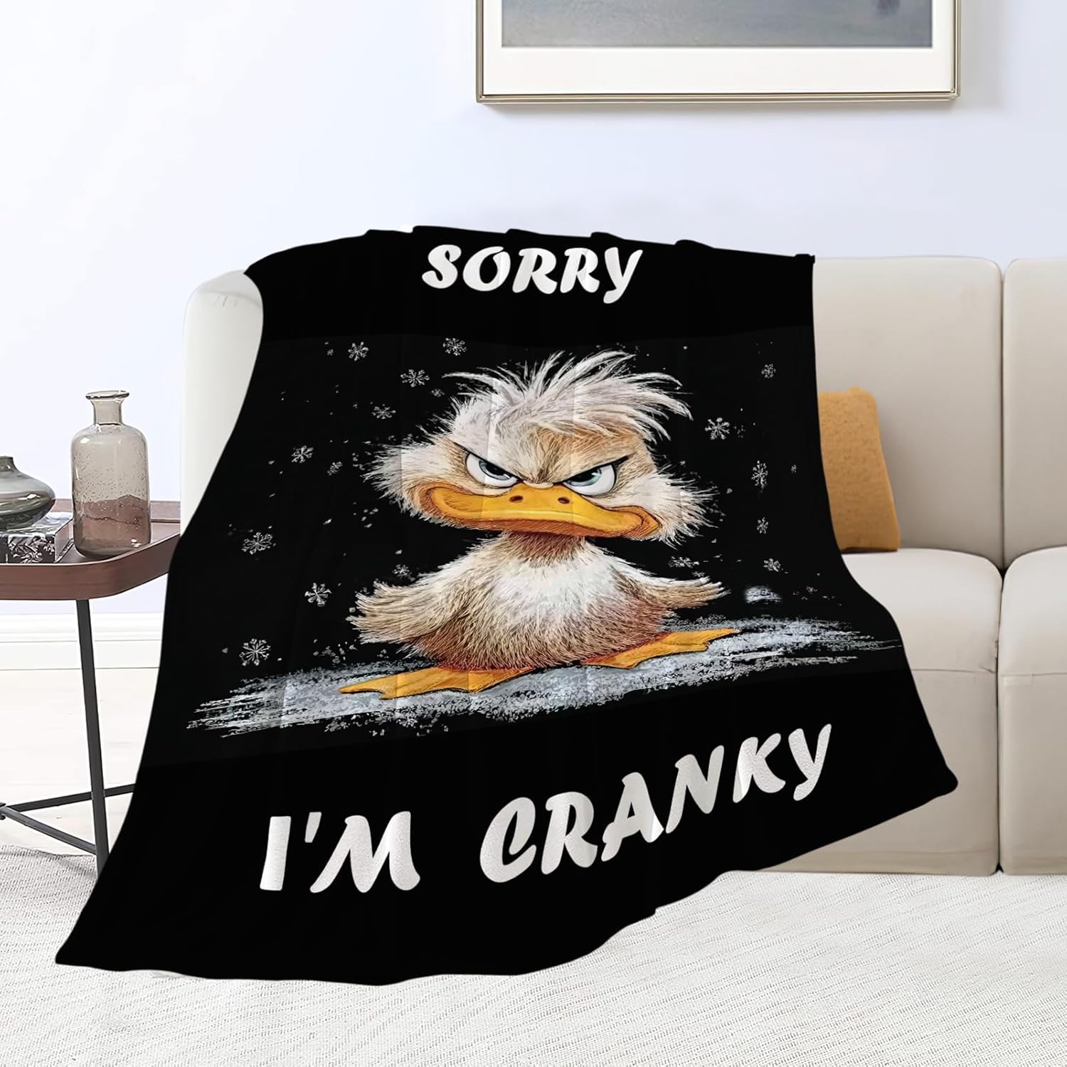 Funny Duck Blanket Cute Animal Throw Blankets Gifts for Girls Boys Kids Duck Lover Soft Cozy Fleece Plush for Couch Sofa Bed 60"x50"