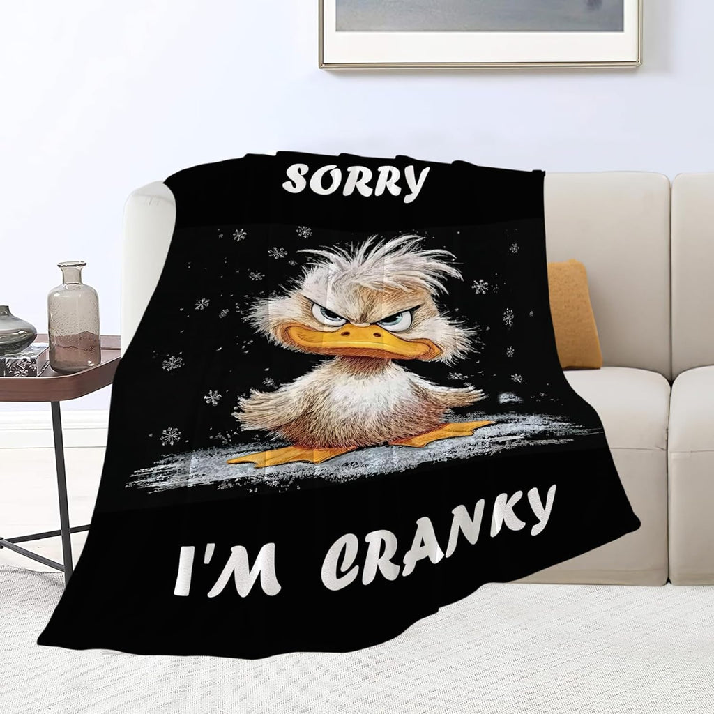 Funny Duck Blanket Cute Animal Throw Blankets Gifts for Girls Boys Kids Duck Lover Soft Cozy Fleece Plush for Couch Sofa Bed 50"x40"