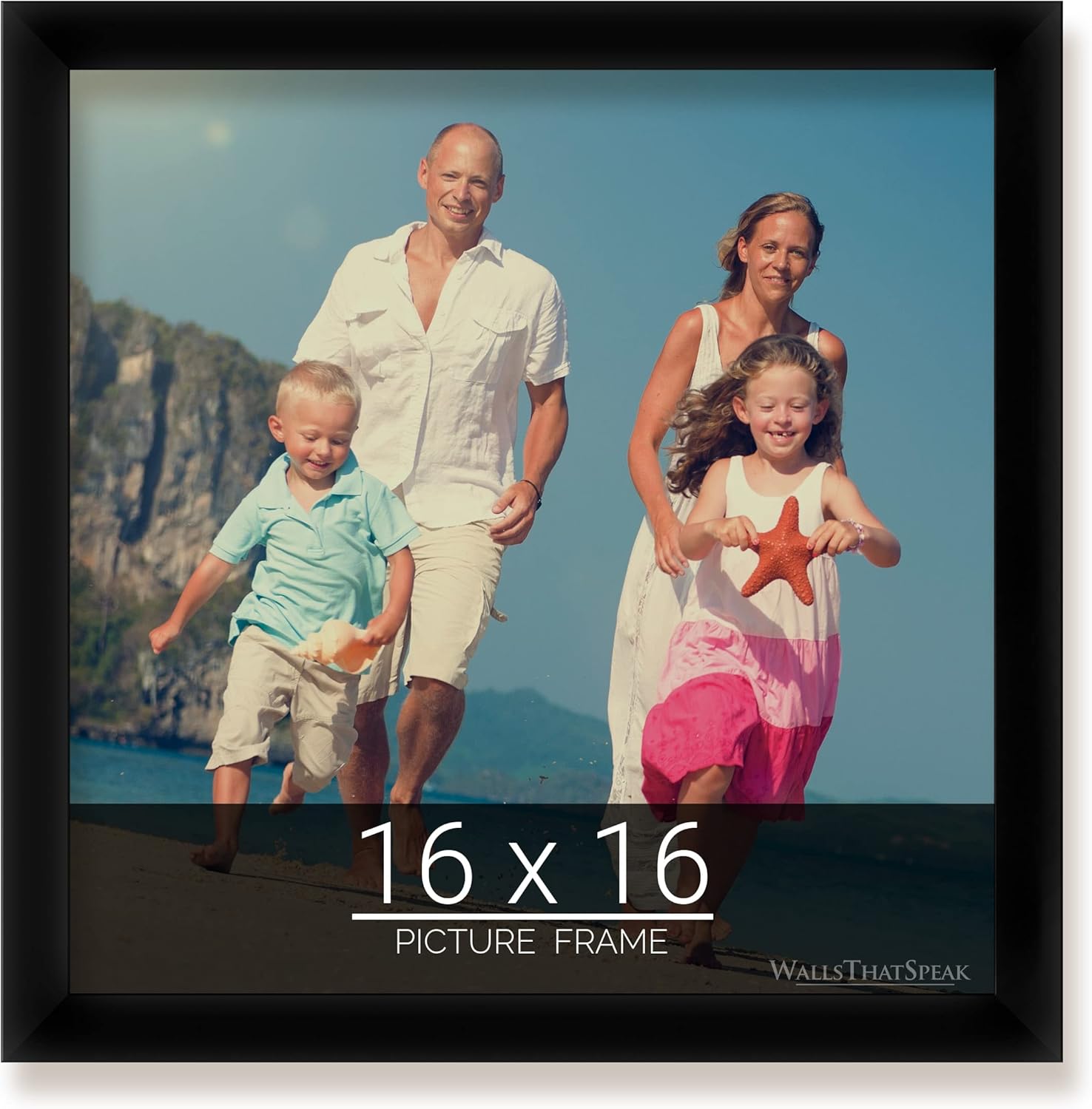 wallsthatspeak 16x16 Black Picture Frame for Puzzles Posters Photos or Artwork