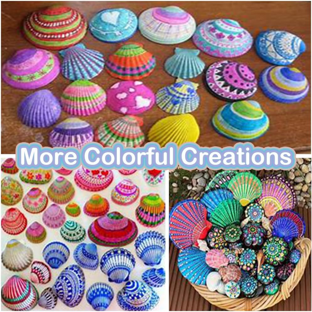 68 Pcs Small Natural Scallop Seashells 1-1.5 Inch Decorative Sea Shells for DIY Painting Projects,Coastal Crafts,Beach Theme Decor,Wedding Centerpieces, Aquarium,Vase Fillers,White,Colored Mix