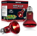 LUCKY HERP Infrared Heat Lamp 50W 2 Pack，Reptile & Amphibian Basking Spot Light Bulbs, Red Heat Lamp Bulbs for Reptiles, Bearded Dragon, Turtle, Lizard, Snake, Chicken