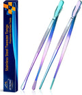 JETKONG 2 Pcs 12-Inch Culinary Tweezers Food Tweezers Kitchen Tweezer Tongs for Cooking (Rainbow)