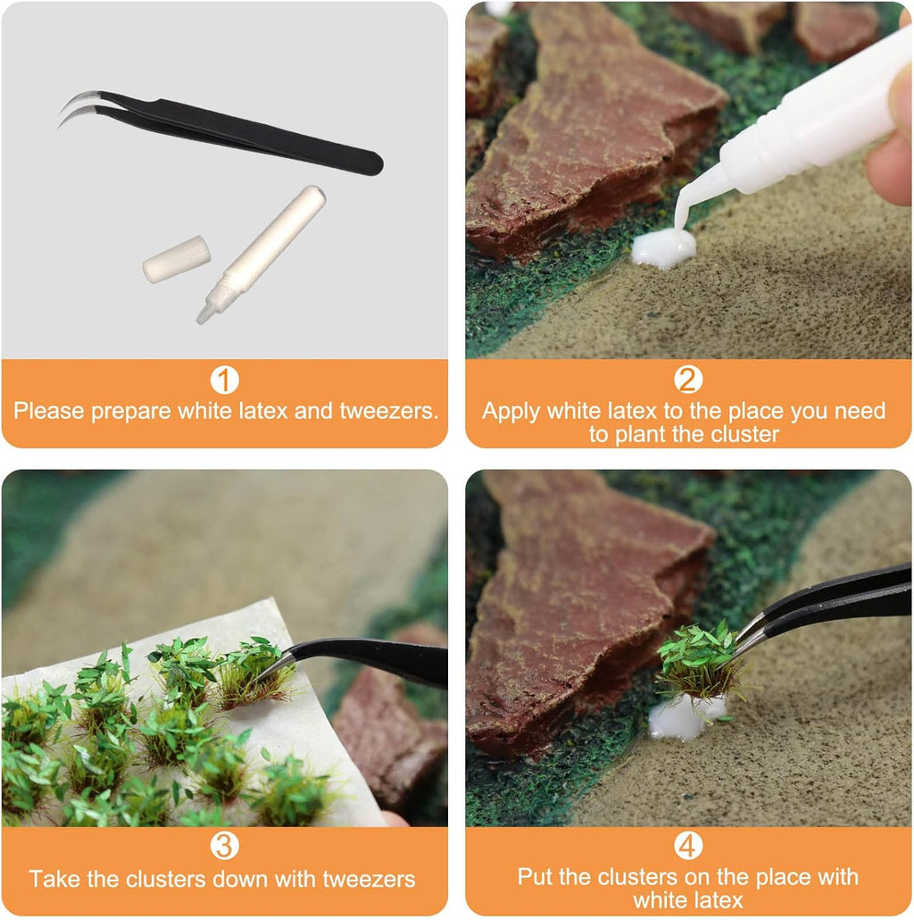 Miniature Vegetation Artificial Flower Cluster with Model Bases War Game Lowland Scenery (D)