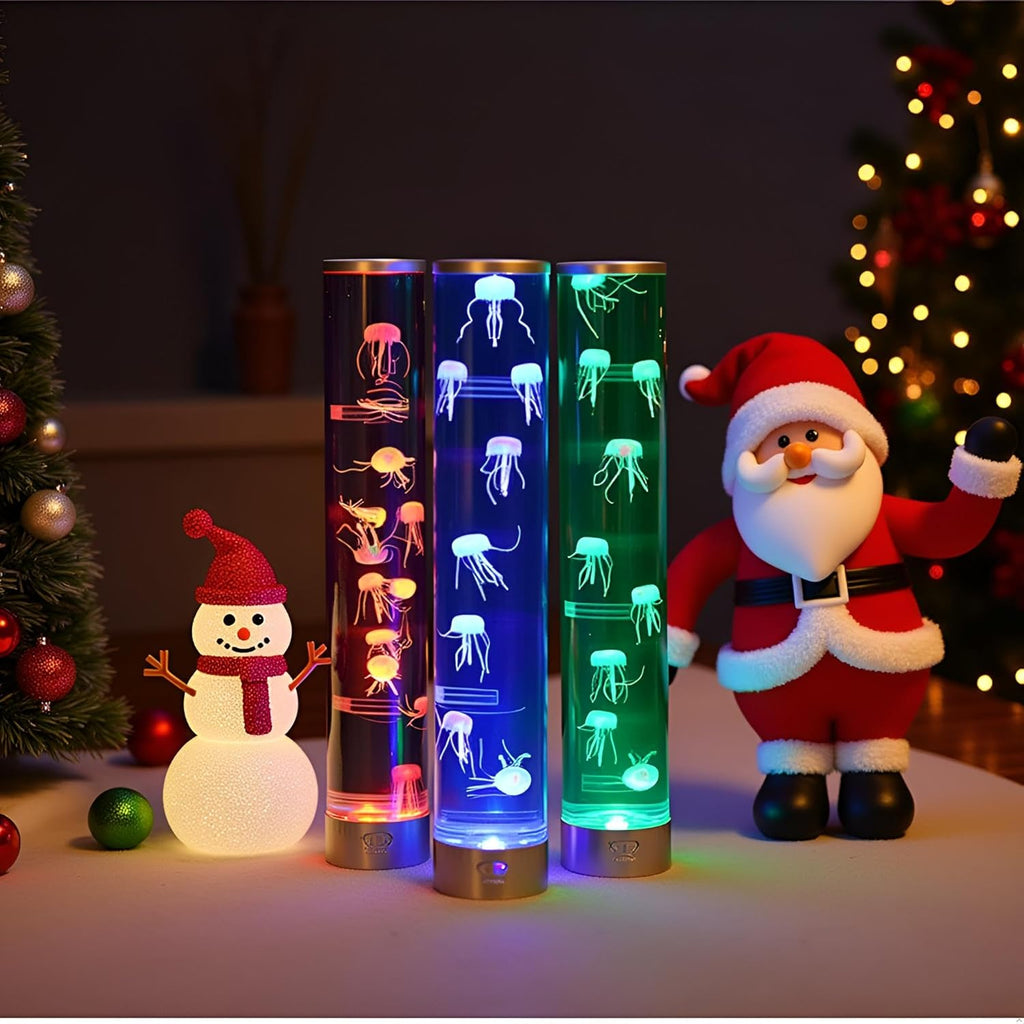 Lightahead LED Jellyfish Aqua Mood Lamp with 5 Color Changing Light Effects .The Ultimate Extra Large Sensory Synthetic Jelly Fish Tank Aquarium Mood Lamp. Ideal Gift