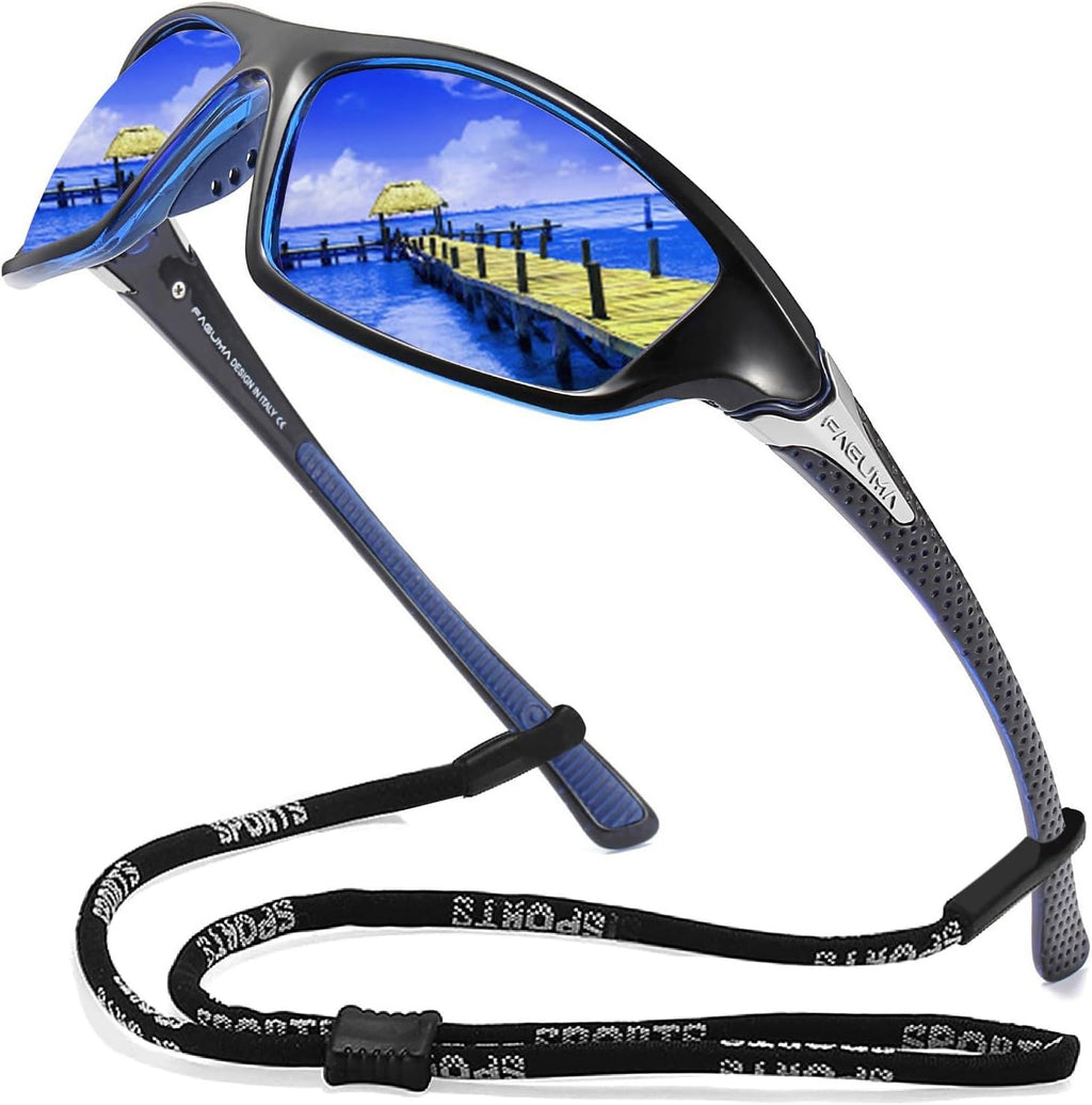 FAGUMA Sports Polarized Sunglasses For Men Cycling Driving Fishing UV400 Protection