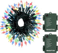 Christmas Lights 50 LED String Lights Battery Operated Clear Mini Lights18ft with Timer for Thanksgiving Day Wreath Christmas Tree Indoor Outdoor Decoration, Waterproof, Multicolor 2Pack