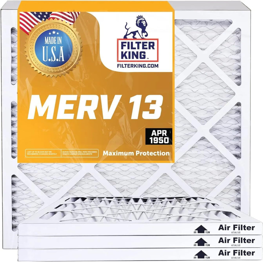 Filter King 16x36x1 Air Filter | 6-PACK | MERV 13 HVAC Pleated A/C Furnace Filters | MADE IN USA | Actual Size: 15.5 x 35.5 x .75"