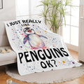 Penguin Blanket Cute Penguin Throw Blanket Gifts for Girls Boys Kids Women Men Adults Super Soft Cozy Plush Fluffy Fuzzy Fleece Blanket Home Decor 60''X80''