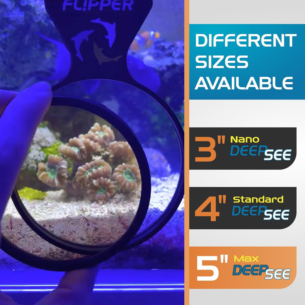 Flipper DeepSee Viewer Orange Magnifying Glass Lens Attachment for Flipper Deepsee MAX 5" Magnetic Aquarium Glass Magnifier - Ideal for Full Color Coral and Reef Pictures & Film Photography - Black