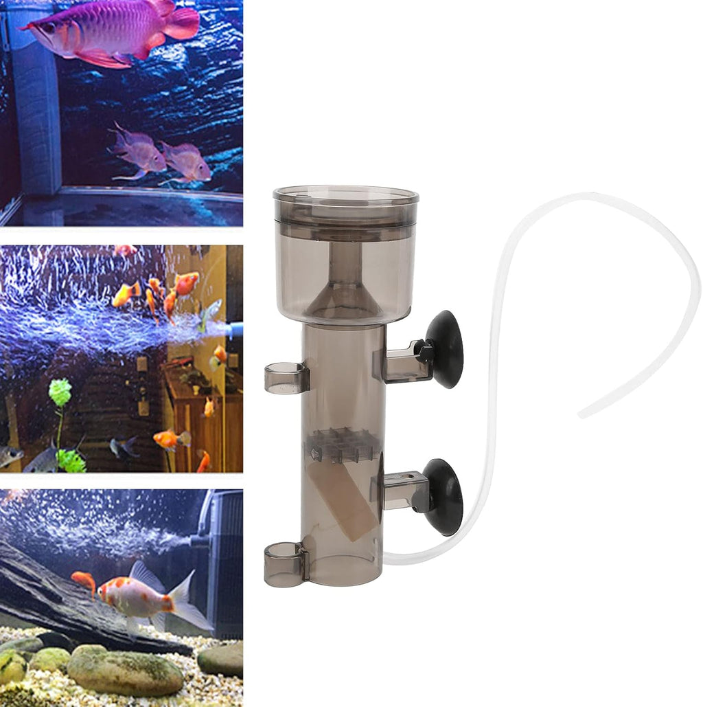 Aquarium Protein Skimmer, Internal Water Pneumatic Filter with Suction Cups for Saltwater Aquariums Fish Tank (RS-4003)