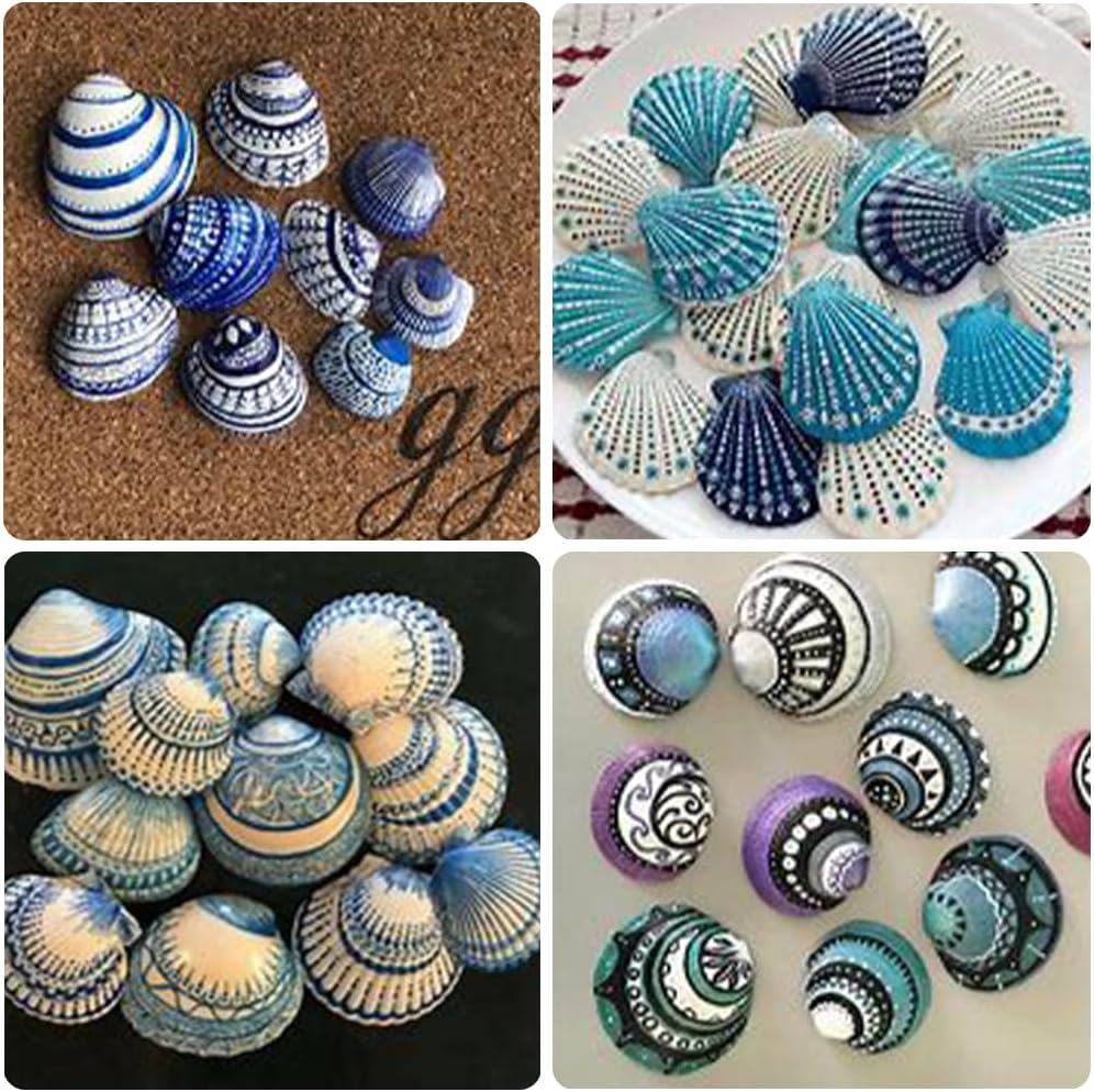 68 Pcs Small Natural Scallop Seashells 1-1.5 Inch Decorative Sea Shells for DIY Painting Projects,Coastal Crafts,Beach Theme Decor,Wedding Centerpieces, Aquarium,Vase Fillers,White,Colored Mix