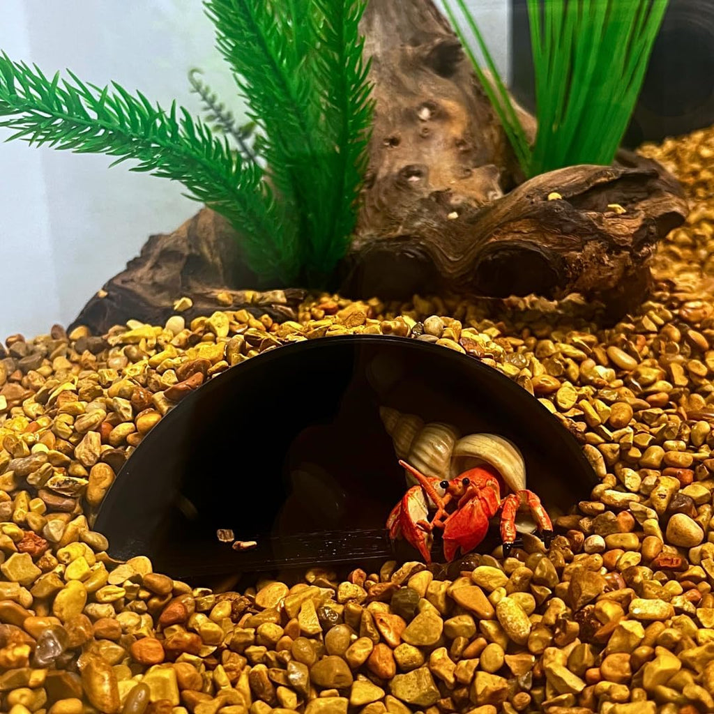 REEFSHAPE Aquarium or Terrarium Pocket Cave | Minimalist Shelter Cave for Fish, Shrimp, Reptiles, Amphibians, & More! | Made in USA (Pocket Cave, Black)