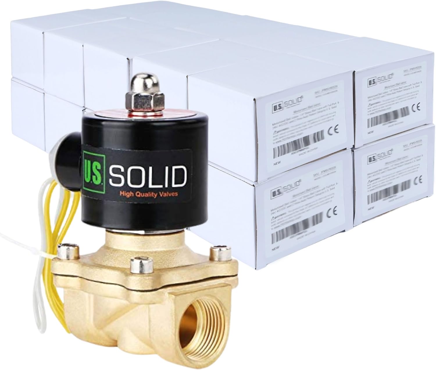 U.S. Solid 3/4" Brass Electric Solenoid Valve 110V AC Normally Closed Water, air, Diesel (20 Packs)