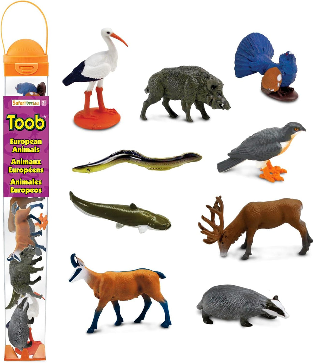 Safari Ltd. Set of 9 European Animal Toy Figures | TOOB Collection | Non-Toxic and BPA Free | Toy Animals | Suitable for Ages 3 and Up
