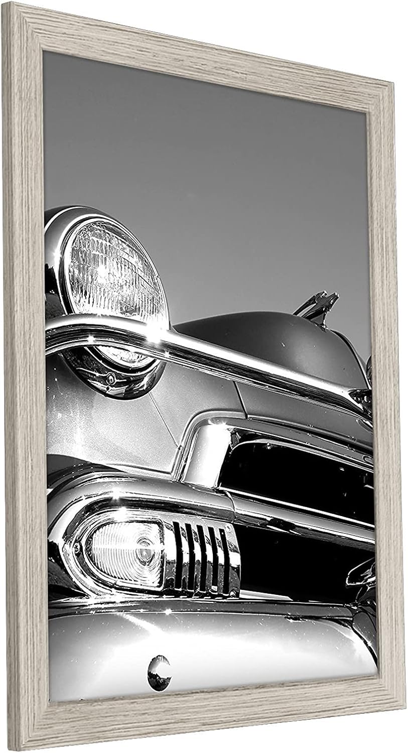 Americanflat 18x24 Poster Frame with Polished Plexiglass - Wide Picture Frames Made of Engineered Wood for Vertical or Horizontal Wall Display - Epic Collection - Driftwood