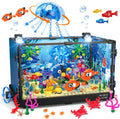 HOGOKIDS Fish Tank Building Set with LED Light - Movable Aquarium Building Toys for Adults Kids | 725PCS Creative Aquarium Toy with Jellyfish, Fish Animal Educational Gift for Boys Girls Age 8-14