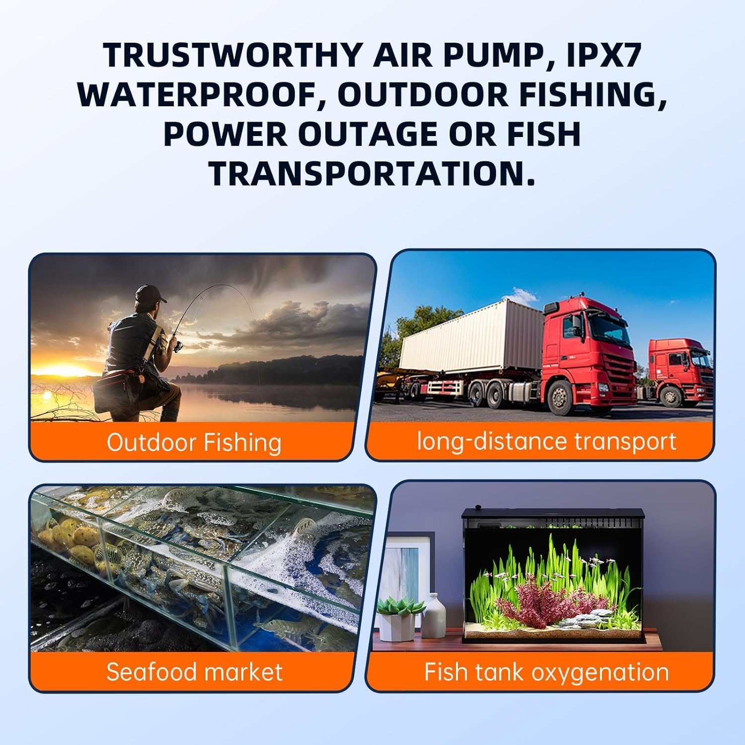 Bait Aerator,Rechargeable Aerator for Fish,IPX7 Waterproof, Suitable for Outdoor Fishing, Power Outage Emergency air Pump, Built-in Battery 3000mah, (3W/48GPH) Maximum Battery Life of 70 Hours