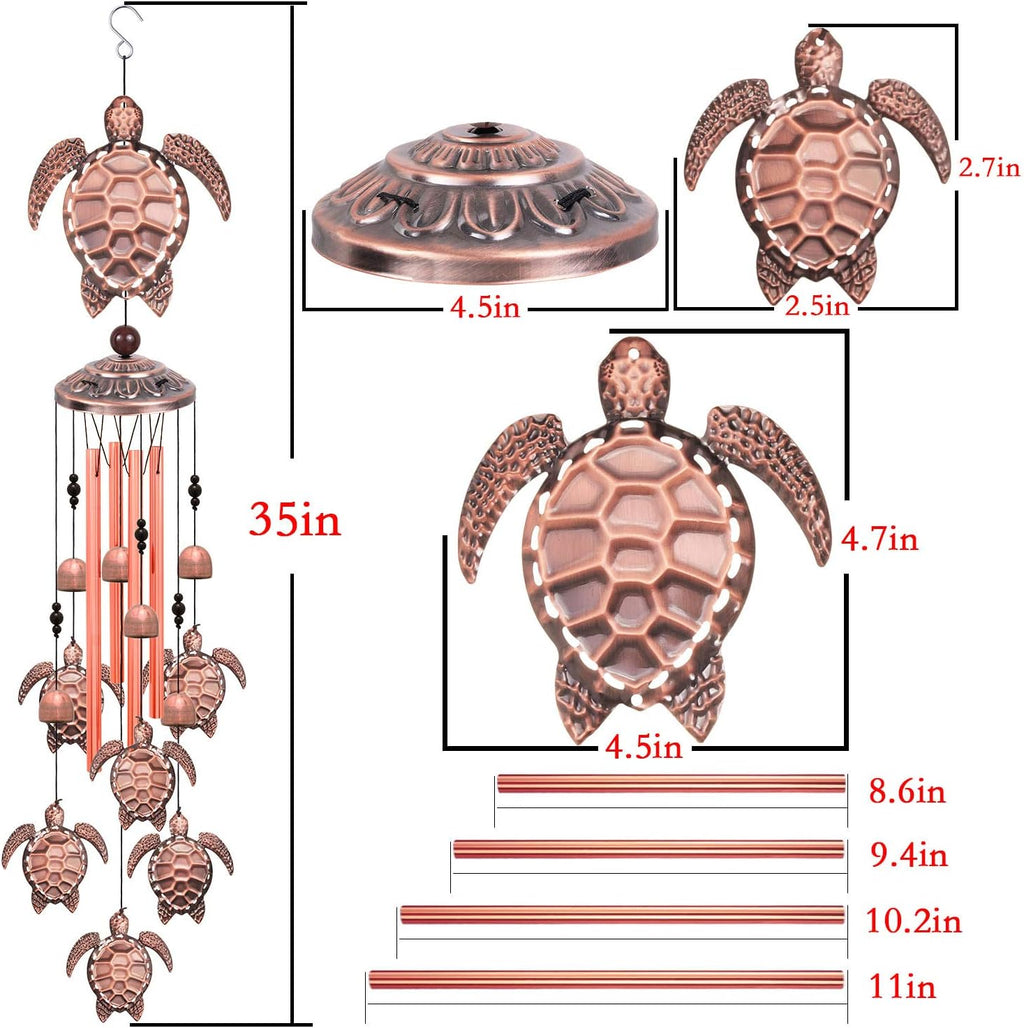 Solawindchime Outdoor Sea Turtle Wind Chimes, Turtle Memorial Wind Chimes, Gift Wind Chime, Sea Turtle Wind Bell, Gifts for Women, for Home, Garden, Indoor, Outdoor Decoration, Garden Wind Chime