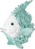 Ocean Decor Coral Reef Angelfish Sculpture Beach Home Decor Coastal Coral Look Tabletop Collection 12 in x 11 in (Seafoam)