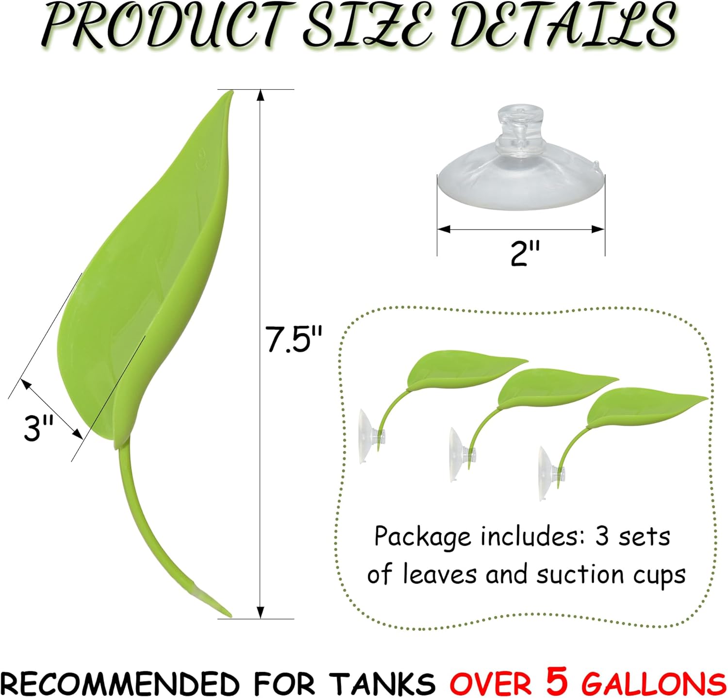 Turtle Basking Platform, 3PCS Tree Frog Tank Accessories, Leaf Shape Bearded Dragon Basking Platform with Suction Cups, Leopard Gecko Tank Accessories, Turtle Tank Decor (Green)