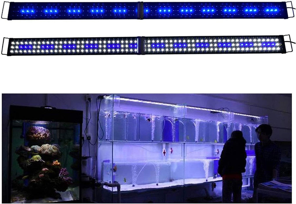 KZKR LED Aquarium Hood Lighting 72-78 inch Fish Tank Light Lamp for Freshwater Marine Saltwater Blue and White Decorations Light 6-7ft (34W) 180cm - 200cm