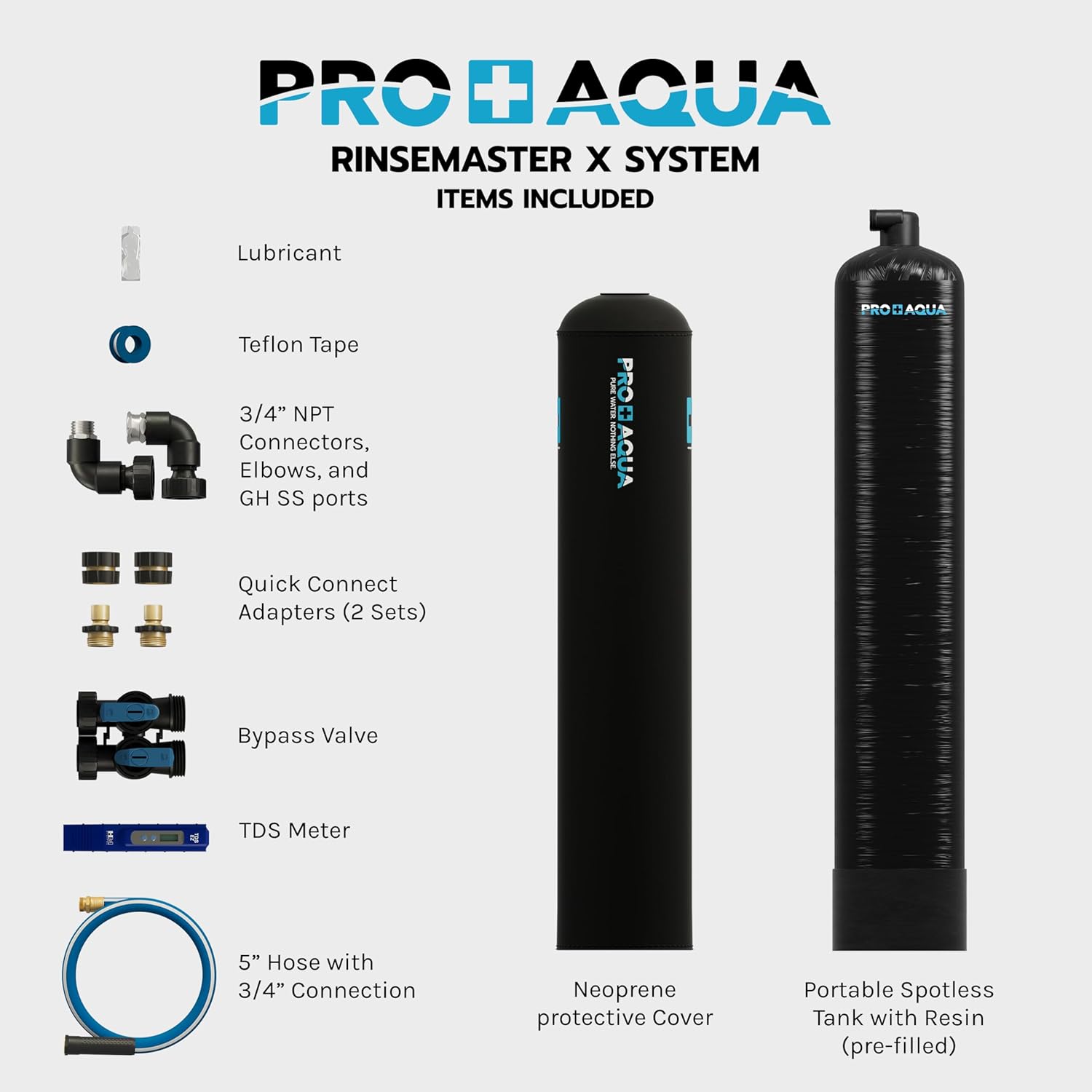 PRO+AQUA RinseMaster X | Spotless 10,300 Gallon Deionizer Spot-Free System for Car Wash, Manufacturing Washing, High Capacity Spotless Water for Factory Use