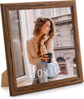 10x10 Wood Frame Brown, Natural Wooden 10x10in Picture Frames, Modern Golden 10 x 10inch Gallery Photo Pic Frame with HD Plexiglass, Horizontal Vertical Wall Mounting Tabletop Display 1Pcs