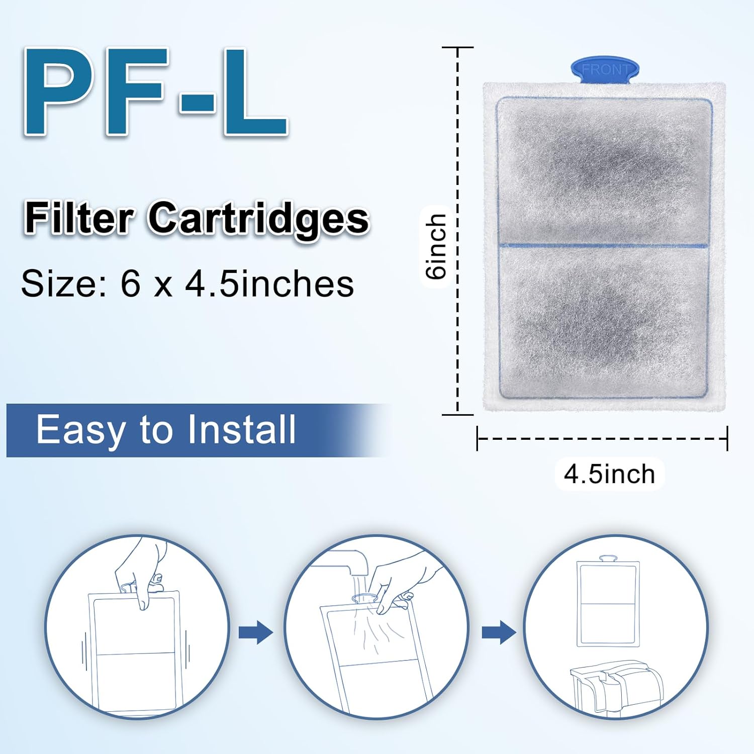 driamor 6 Pack PF-L Filter Cartridges, Fish Tank Aquarium Filter Cartridge Replacement with Zeolite Compatible with PF20, PF30, PF40 and PF75 Power Filters