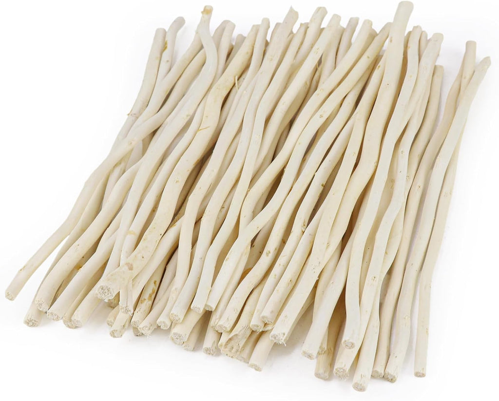 50Pcs Natural Twigs, Driftwood Branches, Unfinished Timber Rods for Model Making, Home Decor & Art Supplies (White 20CM)