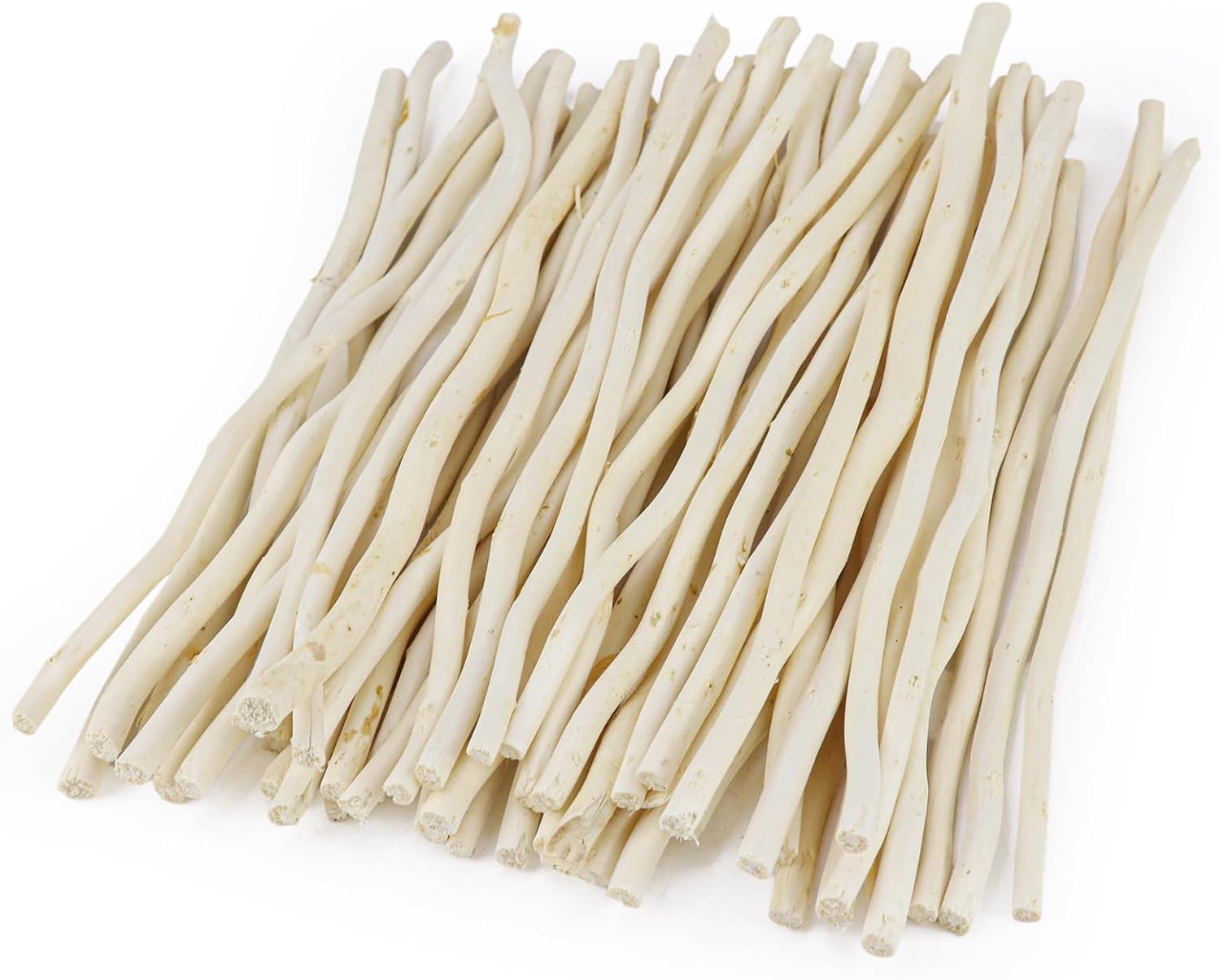 50Pcs Natural Twigs, Driftwood Branches, Unfinished Timber Rods for Model Making, Home Decor & Art Supplies (White 20CM)