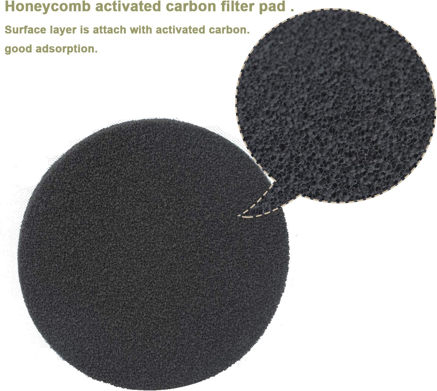 Fx4 Carbon Filter Pads Compatible with Fluval FX4 FX5 / FX6 Canister Filter,Replacement Carbon Impregnated Foam Pads Aquarium Filter Media Pack of 6