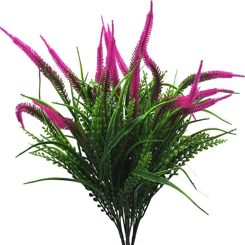 Bird Fiy Artificial Plants Flowers Fake Outdoor UV Resistant Plants Faux Plastic Greenery Shrubs Indoor Outside for Home Decor 4Pcs