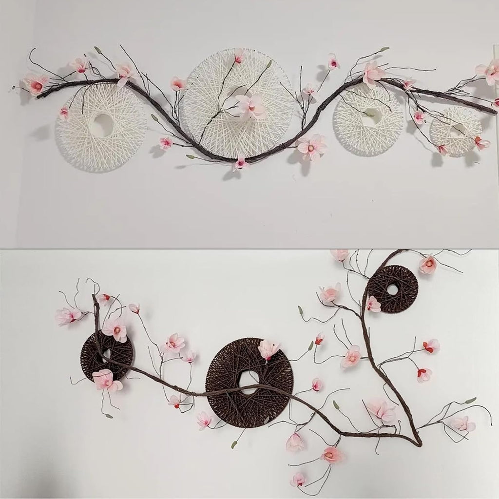 118 inch Artificial Magnolia Orchid Flowers Ivy Vines Garland Fake Tree Branches Trunk with Flores Wreath for Wedding Arch Wall Hanging Home Room Decoration (Pink)