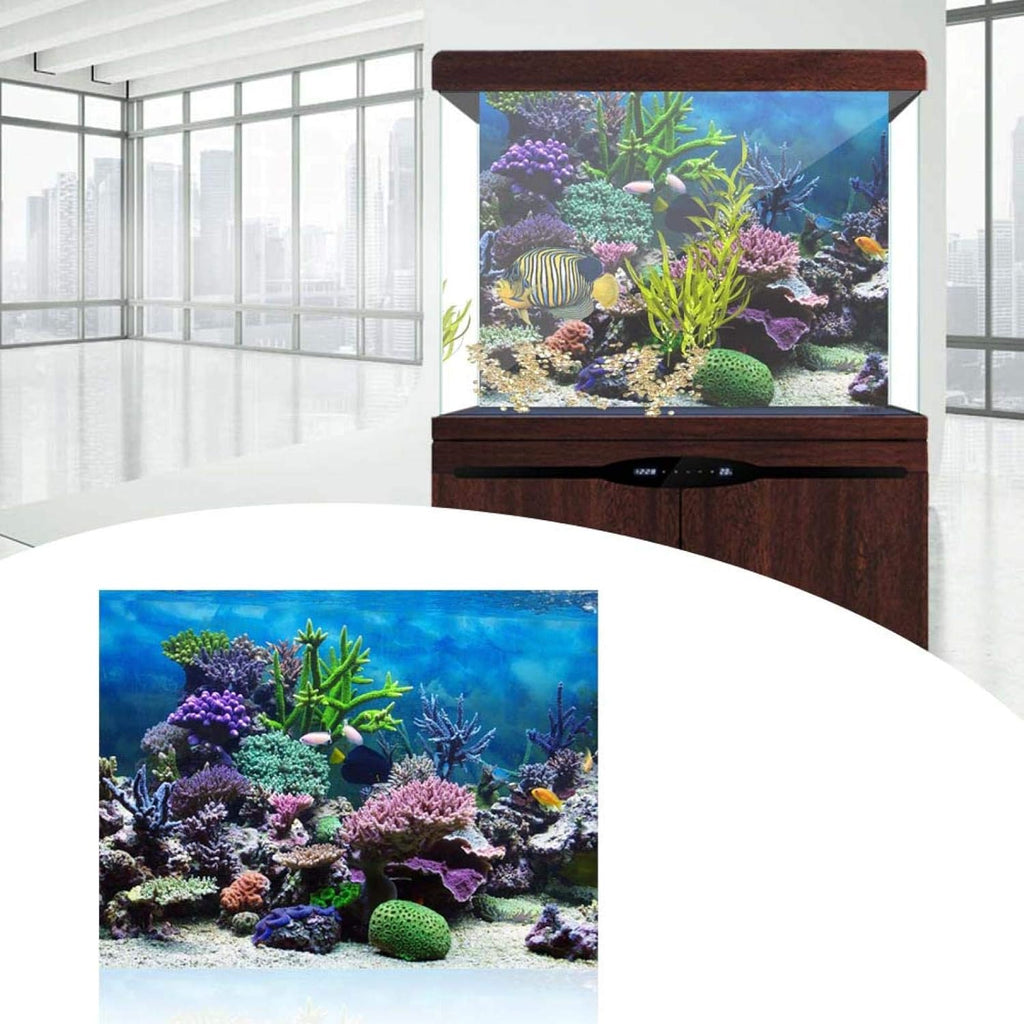 Keenso Fish Background, Beautiful PVC Adhesive 3D Effect Underwater Backdrop Poster Aquarium Wallpaper Sticker Image Decor New(122 * 61cm)