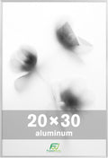 FrameWorks 20x30 Brushed Aluminum Poster Frames – Modern Brushed Metal Design w/Shatterproof Plexiglass, Perfect for Posters, Artwork, Paintings, Wall Displays – Home or Office Decor, Silver - 1 Pack