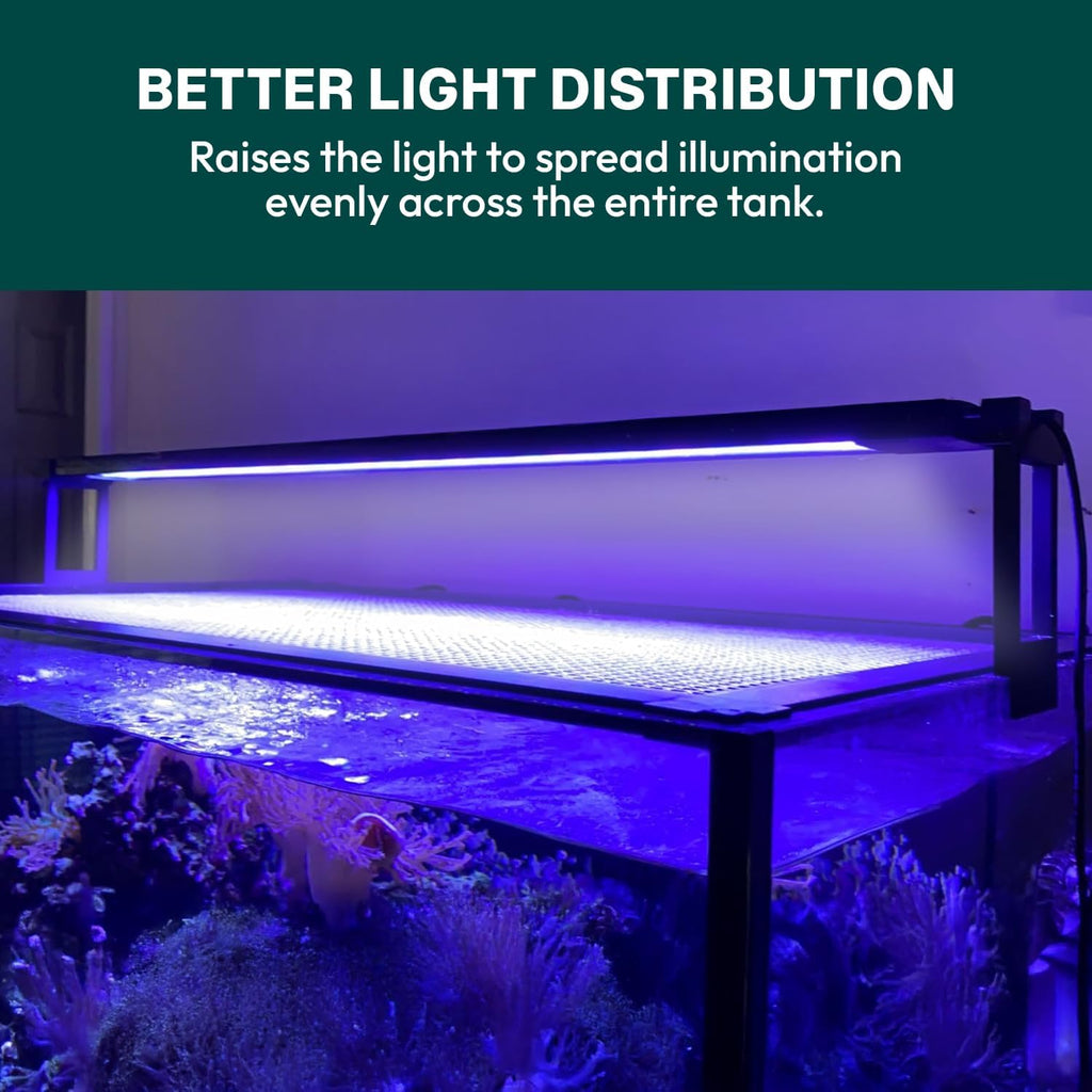 Crafted LA 8-Inch Light Riser Set for Aquarium Lights Compatible with Fluval Plant & Marine 3.0 LED Heat Resistant Polymer with Double Sided Tape Tooless Mounting