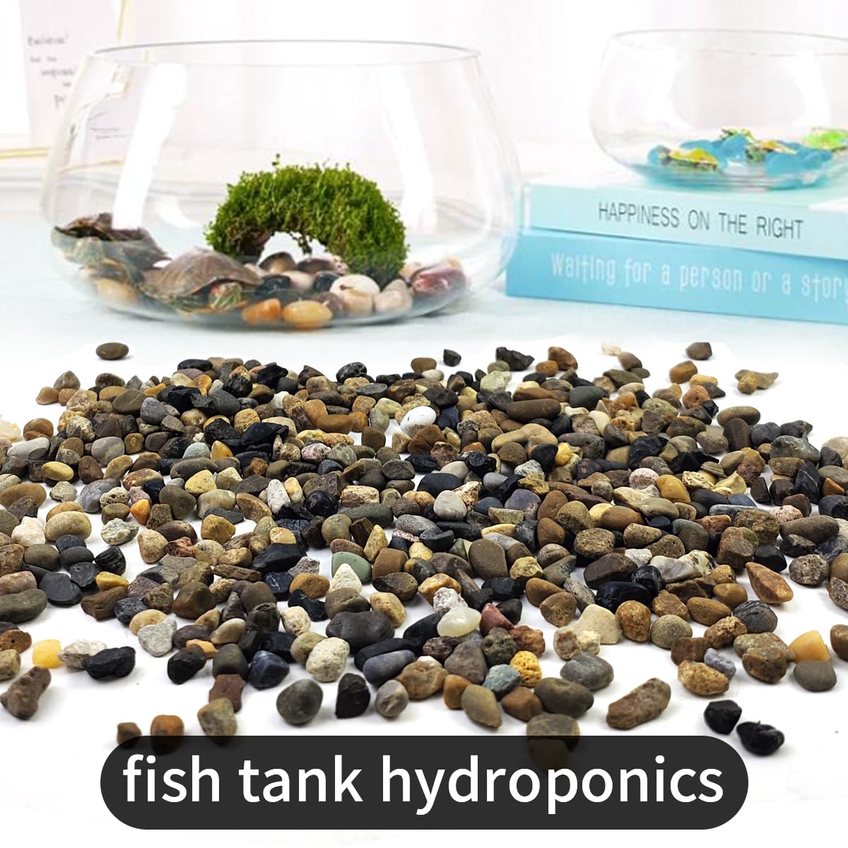40LB Decorative River Rocks Gravel - 2/5" Mixed Color Gravel for Vase Filling, Flower Pot Paving. Gravel for Garden Decoration,Landscaping,Aquarium Aquascape Gravel, Fish Tanks Gravel(8-12MM)