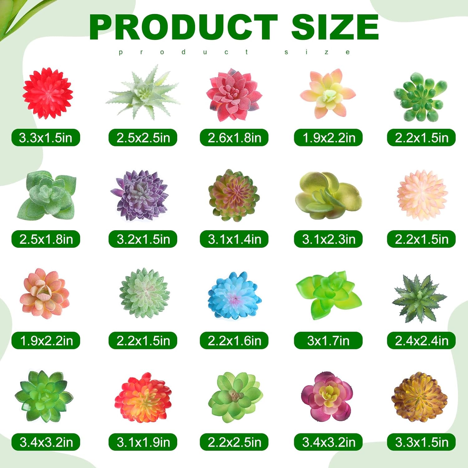 WILLBOND 100 Pieces Succulents Plants Artificial Fake Succulents Bulk Artificial Succulents Unpotted Realistic Plants Assorted Textured Succulent Faux Succulent Plastic Cactus Stems for Decoration