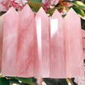 LAIDANLA Rose Quartz Healing Crystals Wands 3.5-4" Polishing Natural Reiki Energy Wand Stone Hexagonal Point Large Crystal Gemstones for Meditation Therapy Crystal Grid Decoration 1Pcs