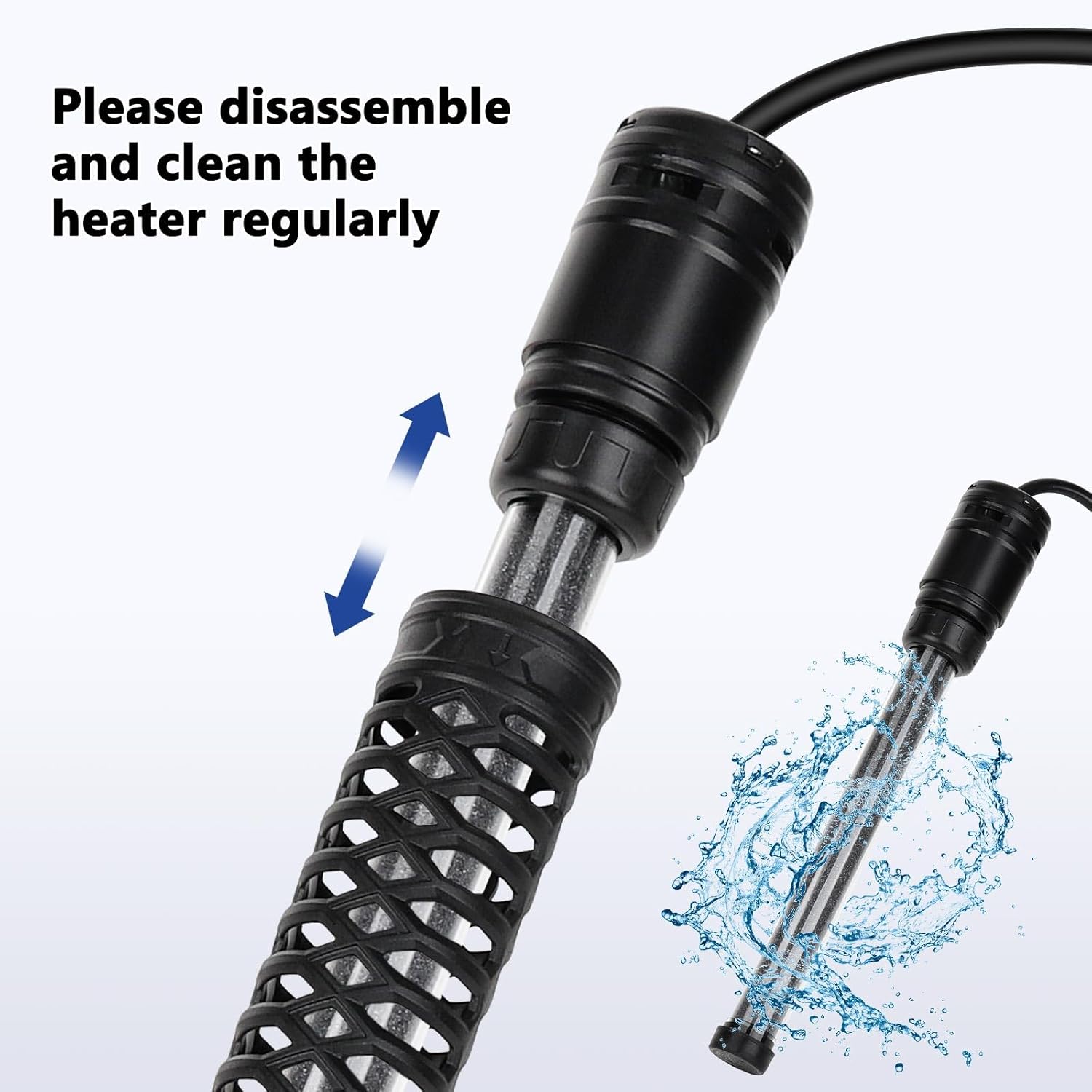 AQQA 800W Aquarium Heater, Fish Tank Heater with Digital Thermostat, Over-Temperature and Dry-Run Protection, for 90-150 Gallon Freshwater, Saltwater, Turtle Betta Fish Tank Aquarium