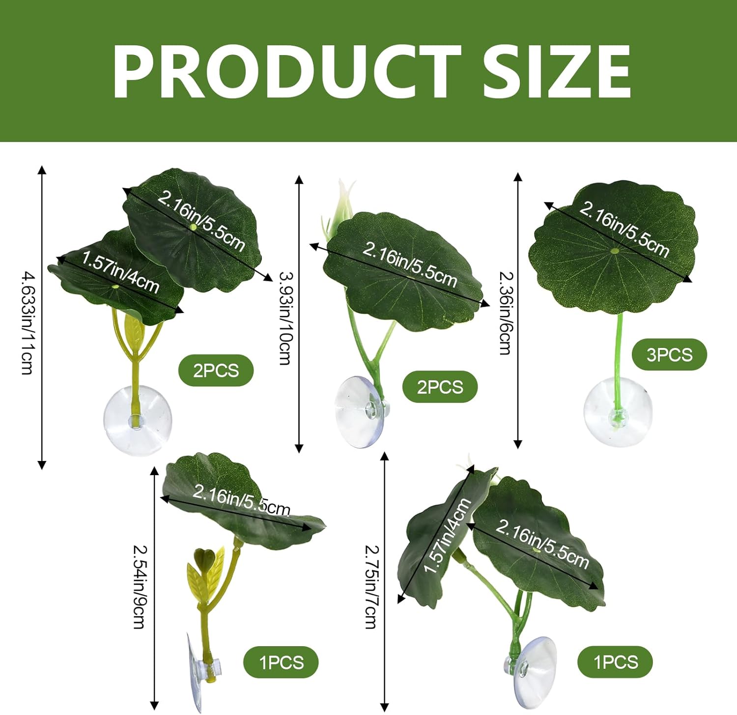 Betta Hammock & Fish Toys Set, 9pcs Betta Leaf Hammock Suction Cup Design Fish Tank Aquarium Decoration Fish Leaf Pad, Natural Habitat for Sleeping Resting Hiding Playing Breeding Spawn