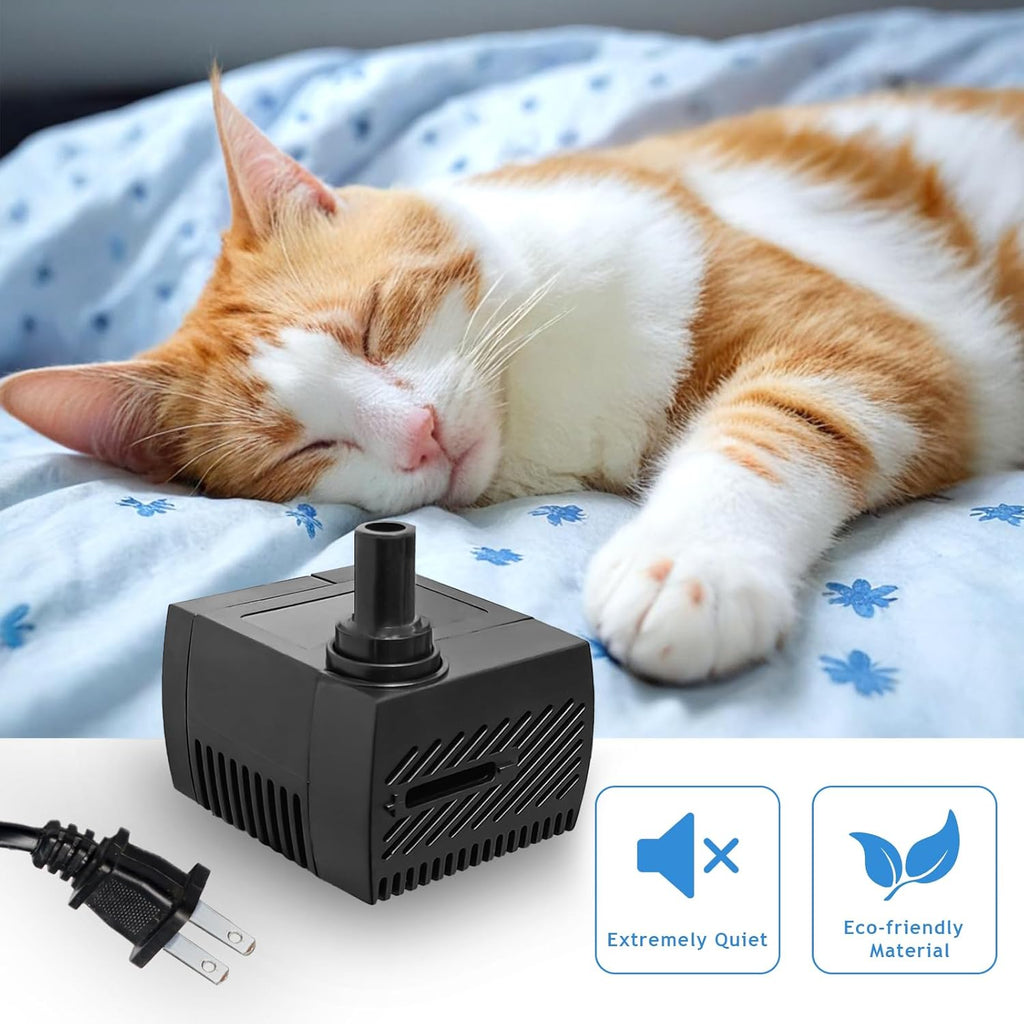 4W 40GPH Mini Submersible Water Pump, Small Fountain Pump for Ponds, Aquariums, Fish Tanks, Tabletop Fountains, Pet Fountains, Indoor and Outdoor Water Features
